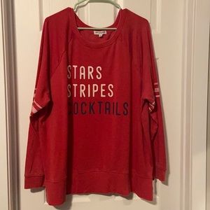 Stars Stripes Cocktails Crew Neck Sweatshirt